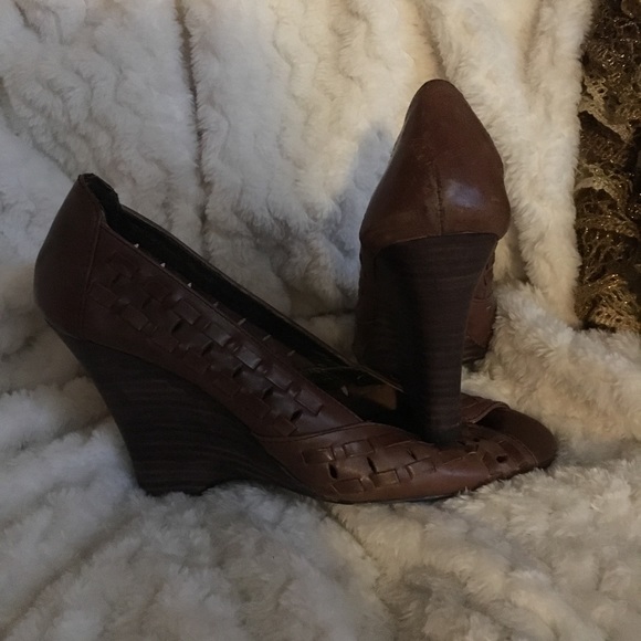 Foot Petals Shoes Woven Leather High Wood Wedge Shoe Poshmark